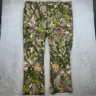 Calça masculina cabeça vermelha 3XL verde marrom camuflagem madeira verdadeira elástica caça ao ar livre - Imagem 1 de 4