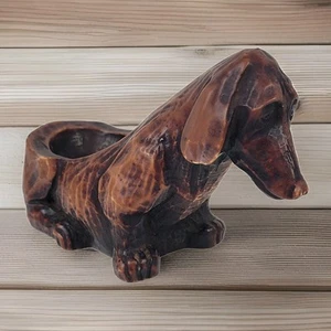 Vtg Comoy's of London Resin Dachshund Dog Pipe Holder Brown 5" Italy - Picture 1 of 10