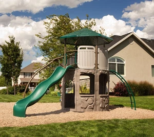 Spielturm inkl. Schaukel&Rutsche Klettergerüst Kletterturm Klettwerwand Lifetime - Bild 1 von 7