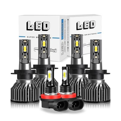 For Mercedes-Benz S430 2003-2006 LED Headlight Fog Light Bulbs Combo 6000K White - Image 1 of 4