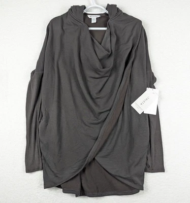 NUEVA Sudadera Athleta Purana Envolvente Para Mujer M Marrón Manga Larga Cruzada Sudadera con Capucha Foto 1 de 4