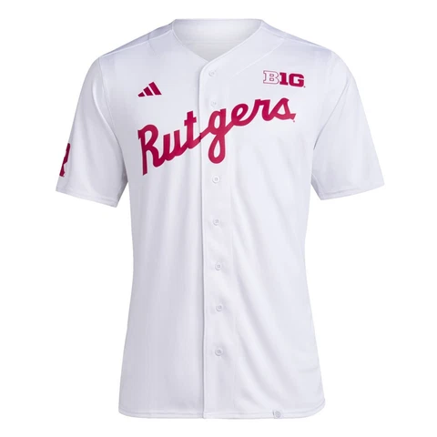 Rutgers Scarlet Knights Baseball Jersey Adidas Full Button MSRP: $80 Cover