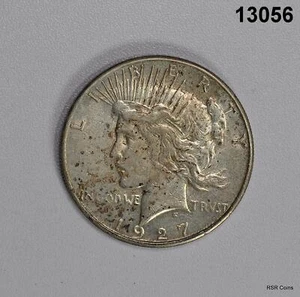 1927 S PEACE SILVER DOLLAR SCARCE DATE AU! #13056 - Picture 1 of 2