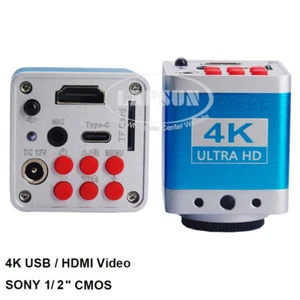 4K 1080P Mini 1/2" HDMI USB Type-C Industry Microscope Camera Synchronous Video - Picture 1 of 20