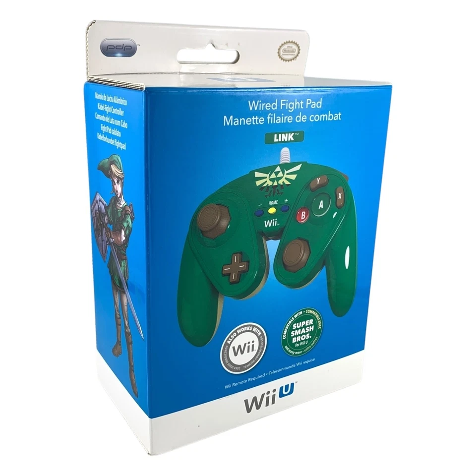 PDP Wired Fight Pad Controller for Wii U Green Link Legend of Zelda Version NEW! - Image 1 of 4