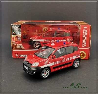 modellino auto scala 1/24 fiat nuova panda vigili del fuoco pompieri bburago - Immagine 1 di 4