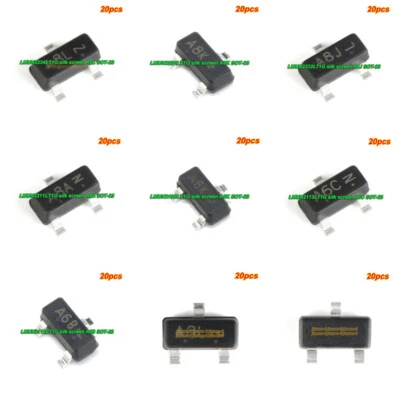 Sieben Typen SMD Triode LMUN2112-2234LT1G Siebdruck A6/A8 SOT-23 Transistor - Bild 1 von 4