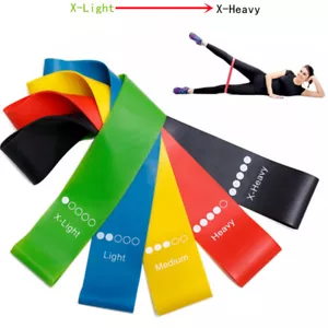 5Pcs Set Elastic Yoga Resistance Rubber Bands For Home, Gym Fitness Exercise - Picture 1 of 29