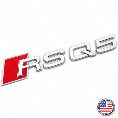 Audi RS Q5 OEM Chrome Rear Letter Liftgate Nameplate Trunk Emblem Badge Sport — 第 1/4 张图片