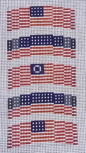 Catherine Reurs American Flags Hand Painted Needlepoint Canvas 13 ct - Picture 1 of 5