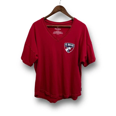 Fanatics Spirit Jersey FC Dallas V Neck Shirt Red Oversized Medium 24 x 28.5 Cover