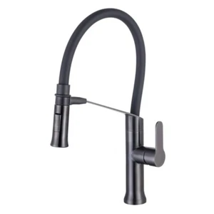 Grifo de cocina pistola de acero inoxidable gris succión magnética silicona para fregadero - Imagen 1 de 7