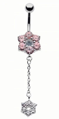Sterling Silver Daisy Chain Belly Bar NEW - Image 1 of 3