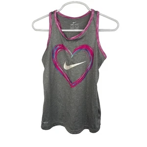 Nike Tank Top Girls 5 6 Kids Activewear Running Gym Workout Graphic T Shirt Tee - Picture 1 of 10
