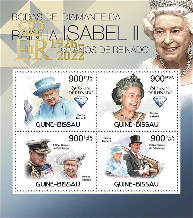 Estampillas de la realeza Guinea-Bissau 2022 MNH Reina Isabel II EMBALAJE ORIGINAL 1926-2022 4v MS Foto 1 de 1