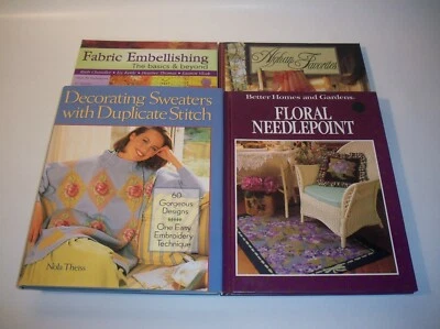 Needlepoint, Applique, Embroidery, Embellishments, Sewing Craft Books Lot of 4 - Image 1 of 4