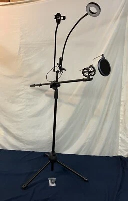 3-in-1 Gooseneck Arms Ring Light, Cell Phone and Mic Holder, Adjustable Tripod - Image 1 of 4
