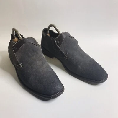 Bacco Bucci Studio мужские серые замшевые мокасины без шнуровки туфли Италия дизайнерский размер 8  - Изображение 1 из 4