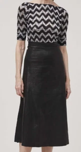 Rachel Comey BLACK Women's Content Nappa Leather A-Line Midi Skirt, US 0 - Picture 1 of 8