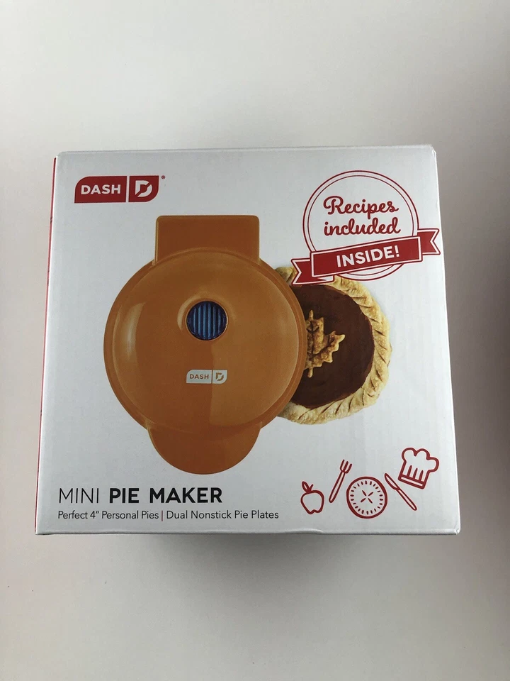 Dash Mini Pie Maker 4” Personal Pies Dual Nonstick Plates Sweet Or Savory Orange