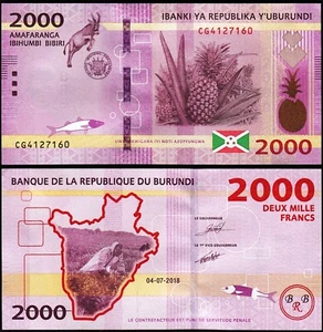 Burundi 2000 Francs 2018 (2019), UNC, P-New - Picture 1 of 3