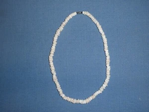 ECHTE AUTHENTISCHE HAWAIIANISCHE WEISSE PUKA MUSCHEL PERLENKETTE 20 ZOLL LÄNGE 8-10 MM - Bild 1 von 7
