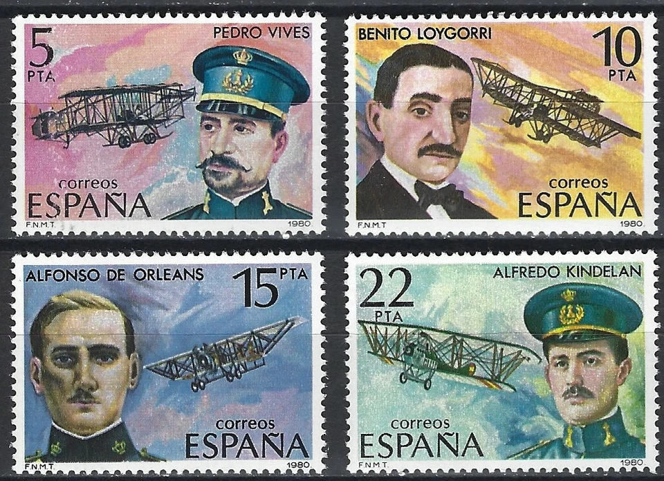 ESPAÑA 1980. EDIFIL 2595/2598. SERIE COMPLETA "PIONEROS DE LA AVIACIÓN". MNH*** - Imagen 1 de 1