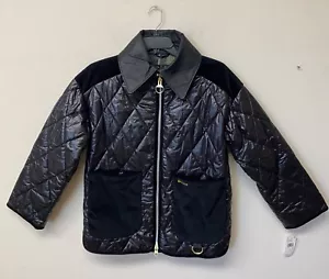 Barbour Damen schwarz klassischer Reißverschluss Premium Woodhall Steppjacke Größe 6 neu mit Etikett - Bild 1 von 9