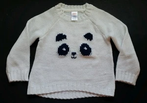 Girls Gymboree Shirt Size 4 XS Polar Pink Sweater Bear Face Ivory - Picture 1 of 1