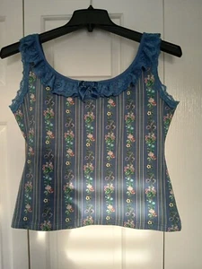 Kitten D'Amour - La Luna Floral Garland Ruffle Singlet - Size 16 (New) - Picture 1 of 11