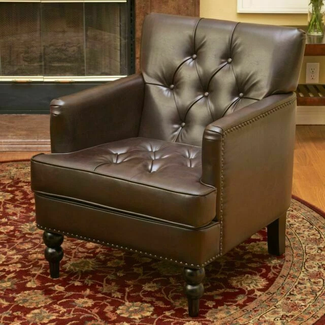 Christopher Knight Home Malone Leather Club Chair - Brown