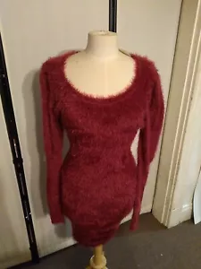 4S13NNA Magenta shaggy sweater dress sz M - Picture 1 of 5