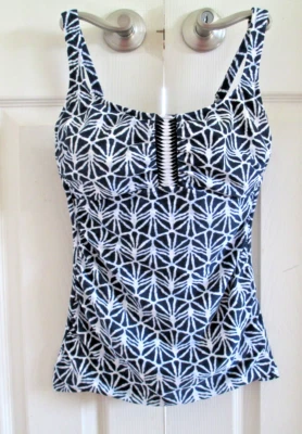 PROFILE BY GOTTEX SWIM BATHING SUIT TANKINI TOP ONLY SIZE 6 34D - Image 1 of 3