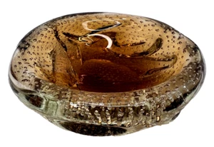 Murano? Glass Gold Polveri & Bullicante Sculptural/A Bugne Bowl - 5" - Picture 1 of 9