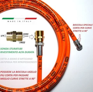 SONDA STURATUBI PER IDROPULITRICE COMET ITM ED M22 BOCCOLA CORTA GETTO4FORI 15MT - Foto 1 di 1