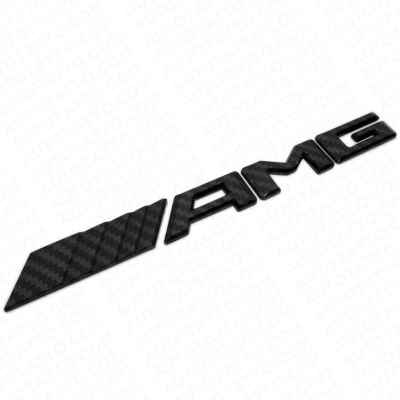 17+ Black Carbon Fiber Style AMG Sport Car Emblem Trunk Lid Logo Badge Decorate - Image 1 of 4