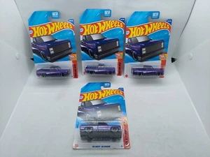 2025 HOT WHEELS DOLLAR GENERAL EXCLUSIVE PURPLE '83 Chevy Silverado Lot Of 4 - Picture 1 of 13
