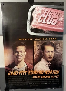 FIGHT CLUB VTG 1999 ORIGINAL MOVIE POSTER D/S ADVANCE BRAD PITT EDWARD NORTON - Picture 1 of 19