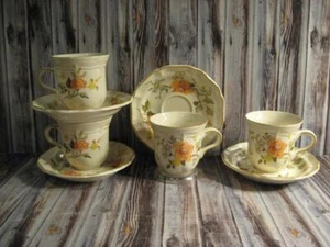 MIKASA HERITAGE OLDE TAPESTRY CUPS & SAUCERS - FOUR SETS - Picture 1 of 1