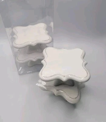 Soportes elevadores blancos de cerámica BIANCA S/4 • Cupcakes/Tableros de queso/Pantallas Nuevos Foto 1 de 4
