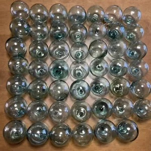 Antique Japanese Glass Fishing FLOATS 3-3.8" LOT of 6 Buoy Decor Display VTG - Picture 1 of 7