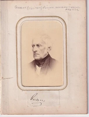 Original Cdv photo & autograph French Prime Minister Francois Guizot 1860's - Immagine 1 di 4