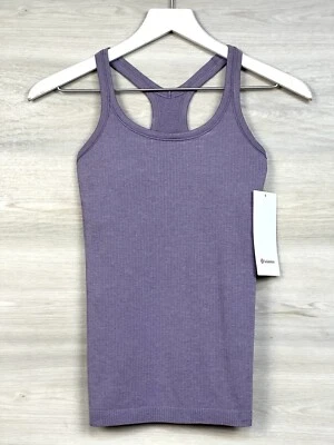 Camiseta sin mangas Lululemon Ebb To Street con sujetador incorporado talla 6 B/C púrpura ceniza PPAS 76950. Foto 1 de 4