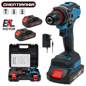 Brushless Electric Impact Driver Screwdriver Drill Set 2 Batteries Charger &Case - Picture 1 of 17