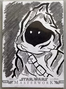 2022 Topps Star Wars Masterwork Sketch Card by Krishna Sharma JAWA 1/1 - Picture 1 of 2