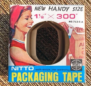 Vintage 1970's Nitto Packing Sexy Lady Picture Tape Free Shipping - Picture 1 of 3