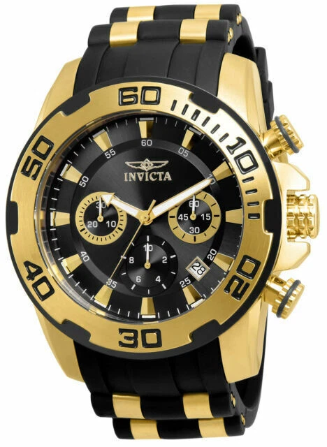 Invicta Men's Pro Diver 22312 Gold Rubber Quartz Fashion Watch
