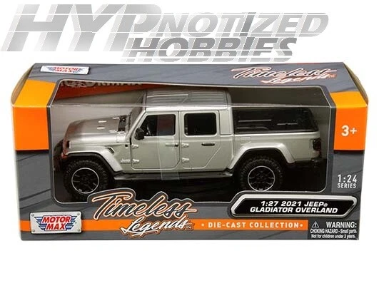MOTORMAX 1:27 2021 JEEP GLADIATOR OVERLAND TIMELESS LEGENDS DIE-CAST GREY 79365 - Image 1 of 1