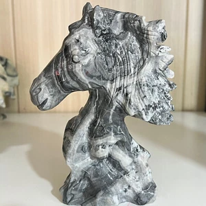 Calavera cabeza de caballo tallada en cuarzo natural PICASSO 3,08 LB CRISTAL CURATIVO 1 PIEZA - Imagen 1 de 13