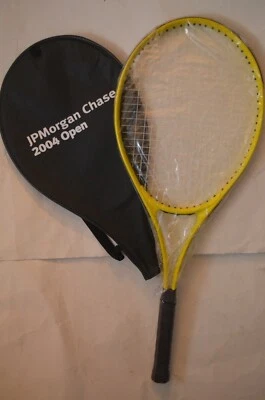 Raqueta de tenis promocional abierta JPMorgan Chase 2004 rara con cubierta Foto 1 de 4